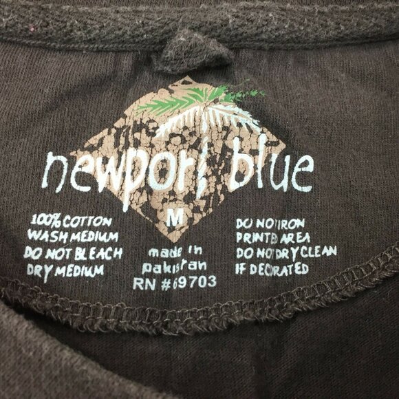 Newport Blue Men's Hawaiian Surfboards Palm Trees T-Shirt Brown Size M Medium - Picture 4 of 6